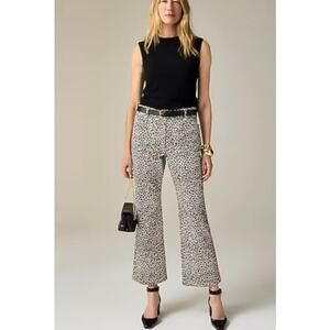 J. Crew High-rise kickout jean with sailor pockets in leopard print 27